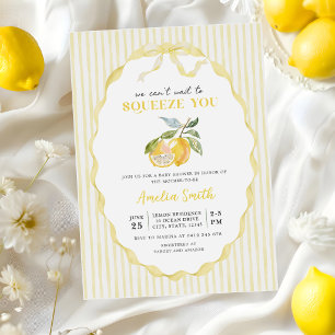 Zitronen-Zitrus-Streifen-Baby-Shower-Einladung Einladung