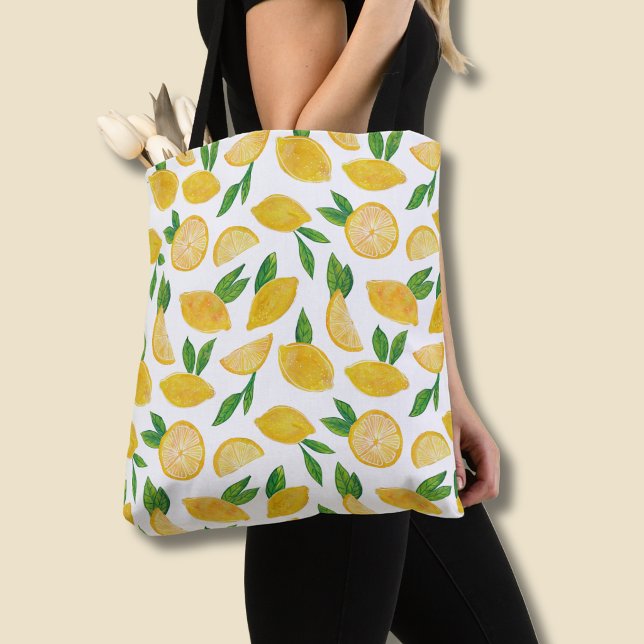 Zitronen-Zitrusfrucht-Muster Tasche (Citrus lemon pattern fruit tote bag)