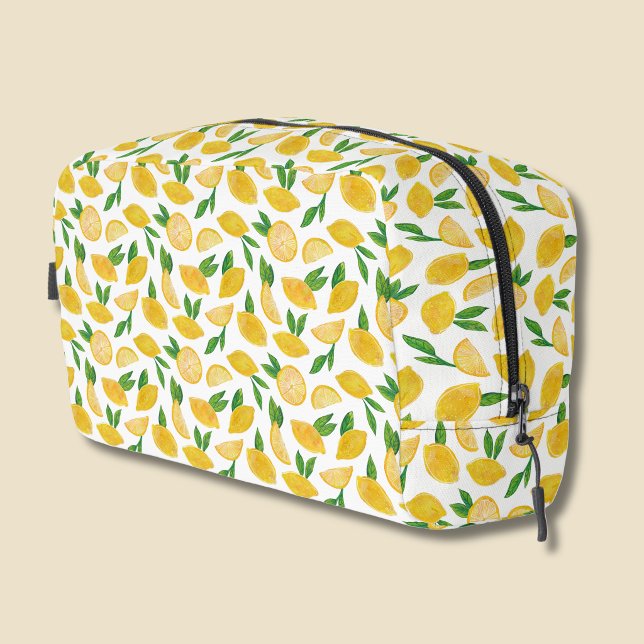 Zitronen-Zitrusfrucht-Muster Waschbeutel (Citrus lemon fruit pattern cosmetic bag Dopp kit)