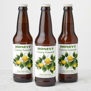 Zitronen Zitrusfrüchte Blüten Bierflaschenetikett