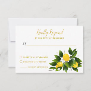 Zitronen Zitrusfrüchte Floral Party RSVP Karte