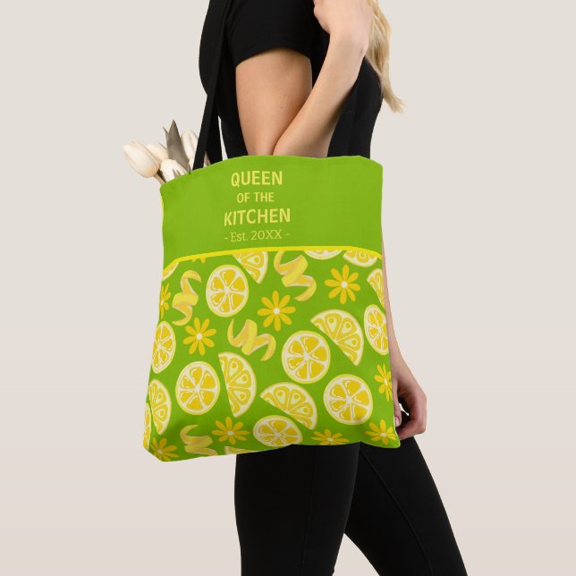 Zitronen ZitrusLimonade Koch niedlich gelb grün Tasche (Von Nahem)