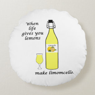 Zitronen zu Limoncello Rundes Kissen