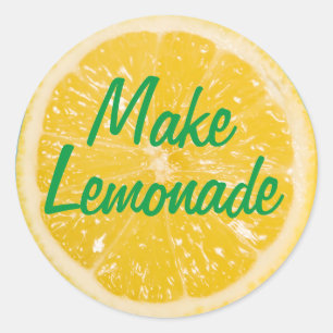 Zitronenaufkleber. Mach Lemonade. Runder Aufkleber
