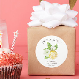 Zitronenbaum Babydusche Es ist ein Girl Sticker