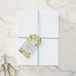 Zitronenbaum Blume Babydusche Monogramm Geschenkanhänger