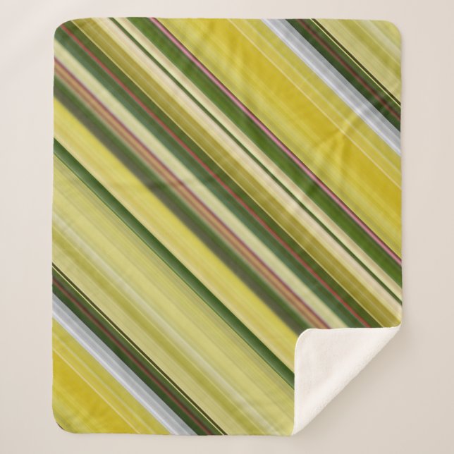 Zitronenbaum Gelb und Grüner Streifen Sherpadecke (Vorderseite)