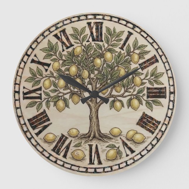 Zitronenbaum - Wanduhr (Vorderseite)