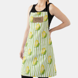 Zitronenbaumfrüchte niedliche Monogramm-Schürze Schürze