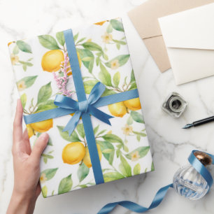 Zitronenblüten Aquarell Geschenkpapier