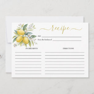 Zitronenblüten-Aquarell-Rezeptkarte Einladung