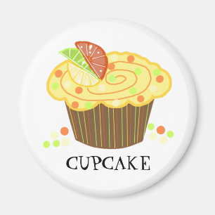 Zitronenbonbon-Cupcake Magnet