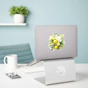 Zitronenbouquet mit weißen Blüten Aufkleber