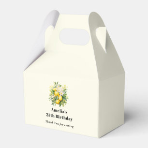 Zitronenbouquet mit weißen Blüten Geschenkschachtel