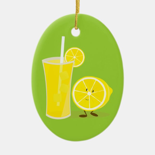 Zitronencharakter stehend nahe bei Limonade Keramik Ornament (Vorne)