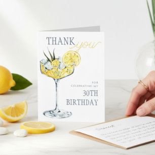Zitronencocktail Ein bisschen älter 30. Geburtstag Dankeskarte
