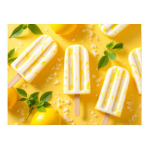 Zitroneneis Sommer Food Muster Gelb