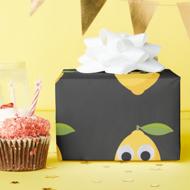 Zitronenfigur, süße Frucht mit googgen Augen Geschenkpapier (Geburtstagsparty)
