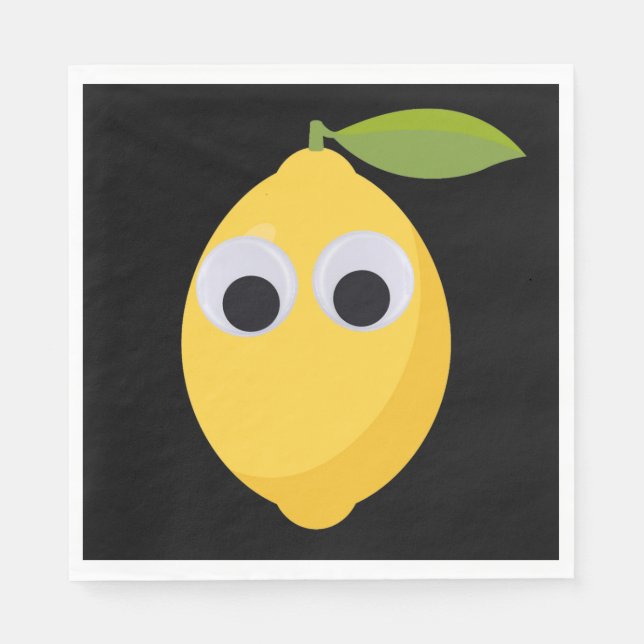 Zitronenfigur, süße Frucht mit googgen Augen Serviette (Vorderseite)