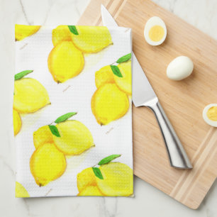 Zitronenfrucht Aquarell Citrus Pattern Sommer Geschirrtuch