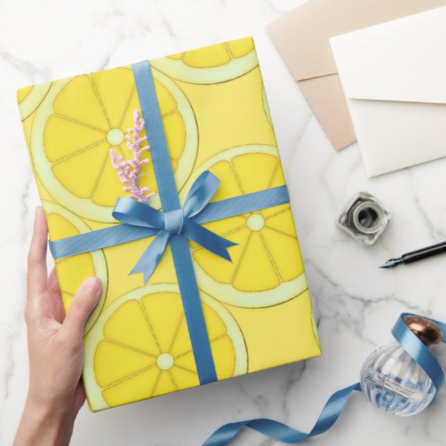 Zitronenfrucht Cartoon Küchenspass Packpapier (Schenken)