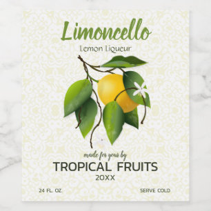 Zitronenfrucht   Limoncello Weinetikett