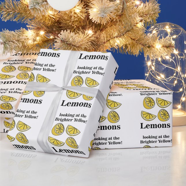 Zitronenfrucht mit Blick auf die hellgelben Zitron Geschenkpapier (Feiertage)