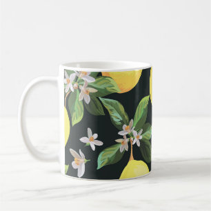 Zitronenfrucht: Nahtloses Muster Kaffeetasse
