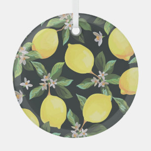 Zitronenfrucht: Nahtloses Muster Ornament Aus Glas