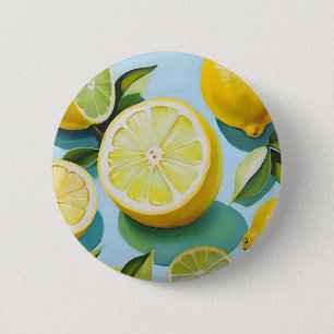 Zitronenfrüchte auf blau button