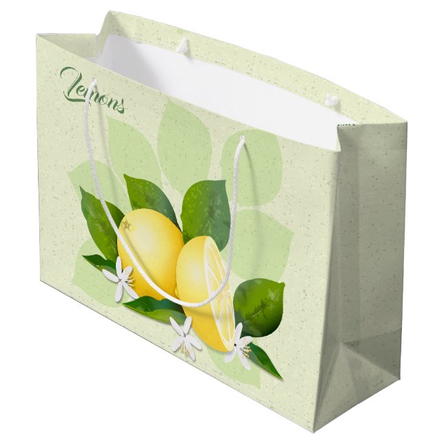 Zitronenfrüchte Große Geschenktüte (Rückseite Schrägansicht)