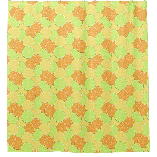 Zitronenfrüchte Orangenfrucht, Limon Duschvorhang (Vorderseite)