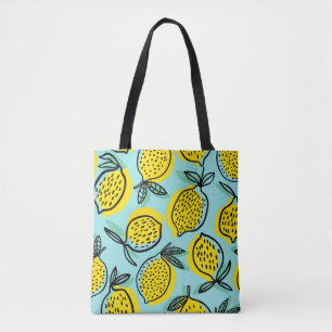 Zitronenfrüchte: Vintage Sommermuster. Tasche