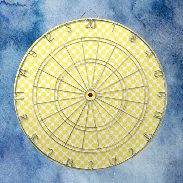 Zitronenfruchtmuster Dartscheibe (A dart board with a pattern of lemons.)