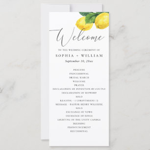 Zitronengarten-Hochzeitsprogramm   Zitruszeremonie