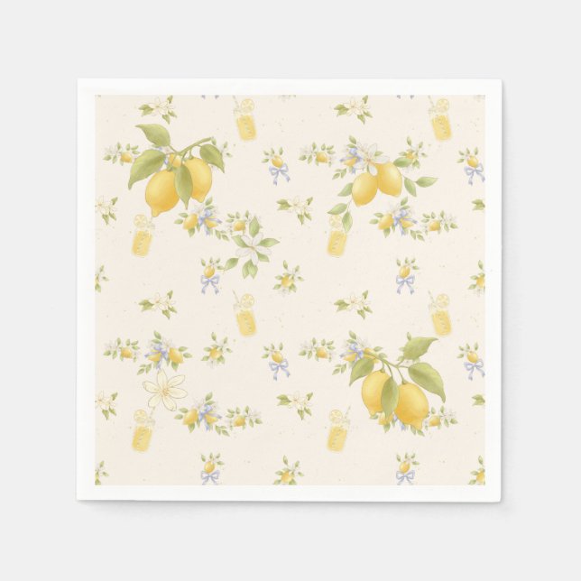Zitronengarten mit Mäusen Serviette (Vorderseite)
