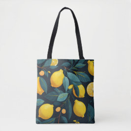 Zitronengarten-Muster. Gelbe tropische Zitrusfrüch Tasche