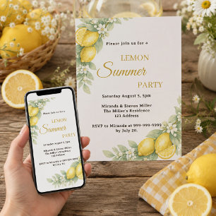 Zitronengarten Zitrus Sommerparty Einladung