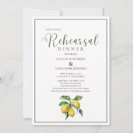 Zitronengelbe Florale Hochzeitsprobe-Dinner Einladung