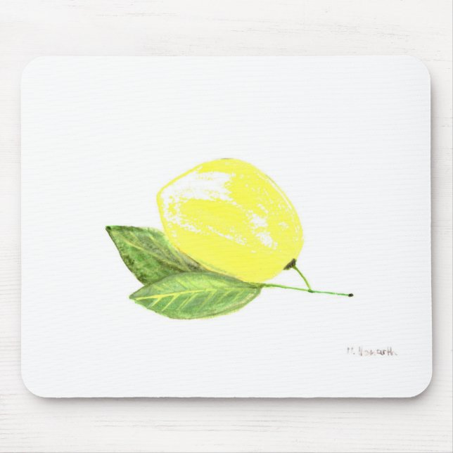 Zitronengelbe Früchte Wasserfarbe Zitrusfrüchte So Mousepad (Vorne)