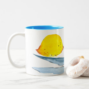 Zitronengelbe Fruchtfarbe Zweifarbige Tasse
