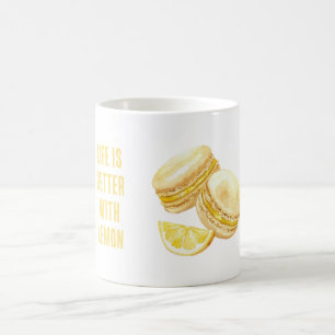 Zitronengelbe Macarons Kaffeetasse