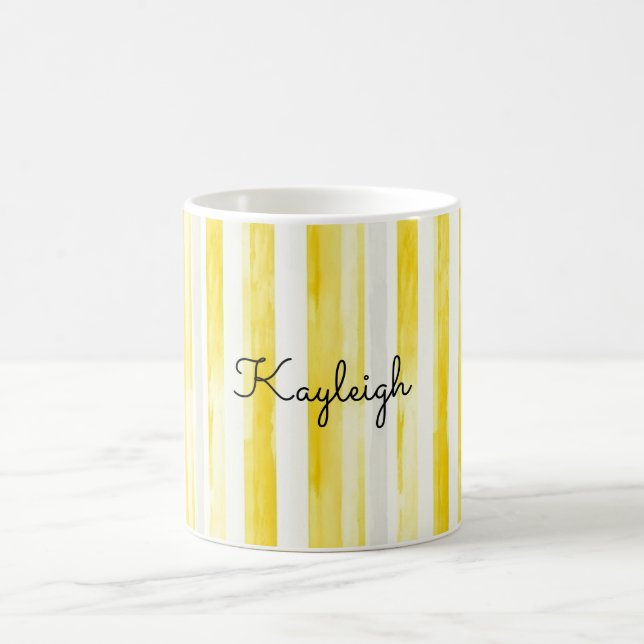 Zitronengelbe Streifen  Kaffeetasse (Mittel)