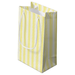 Zitronengelbe und weiße Süßigkeitsstreifen Kleine Geschenktüte