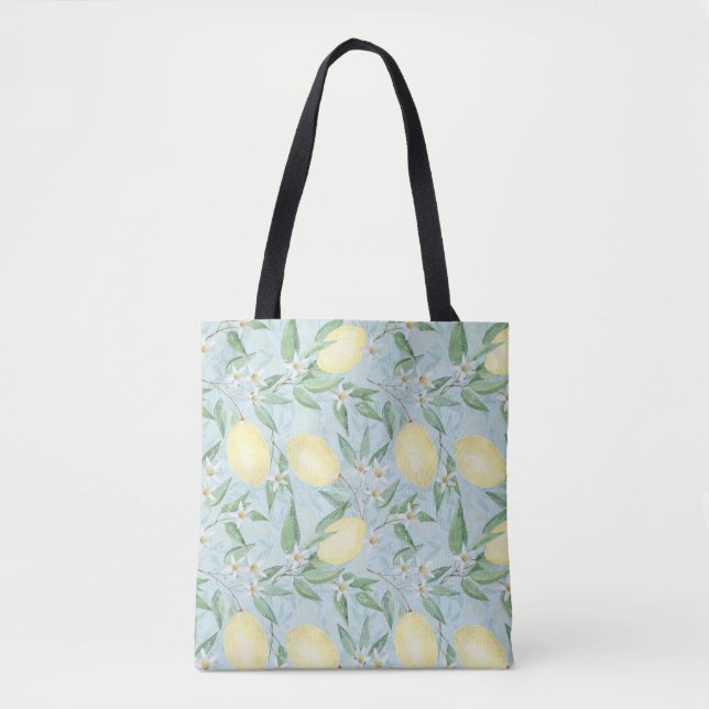 Zitronengelbe Zitrusfrüchte Tasche (Vorderseite)