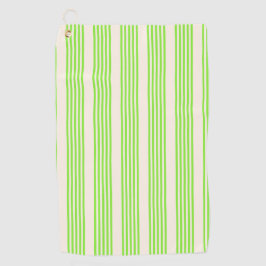 Zitronengrün und Beige, fünf Streifen Golfhandtuch