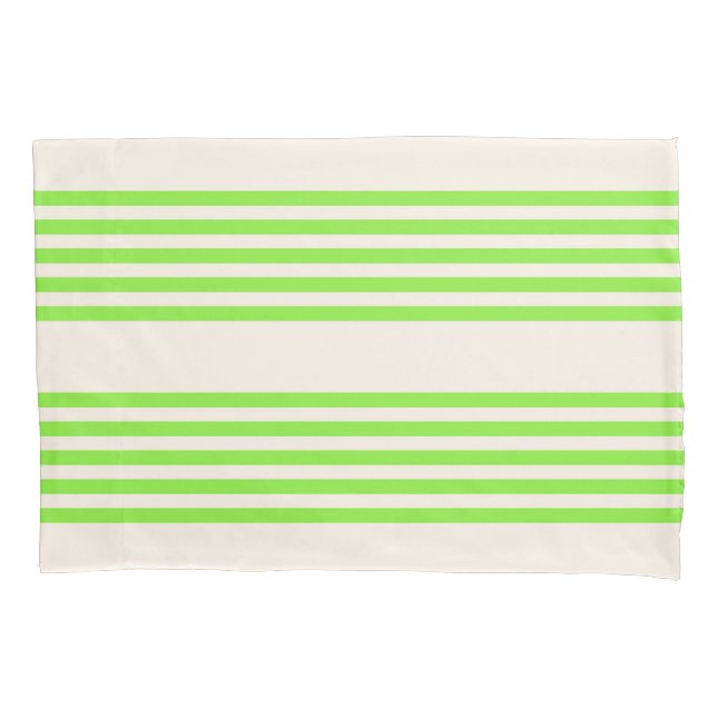 Zitronengrün und Beige, fünf Streifen Kissenbezug (Vorderseite)