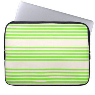 Zitronengrün und Beige, fünf Streifen Laptopschutzhülle