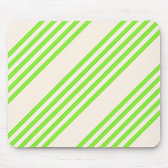 Zitronengrün und Beige, fünf Streifen Mousepad (Vorne)