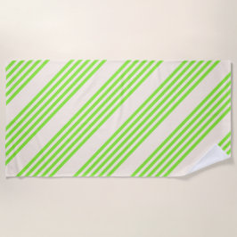 Zitronengrün und Beige, fünf Streifen Strandtuch